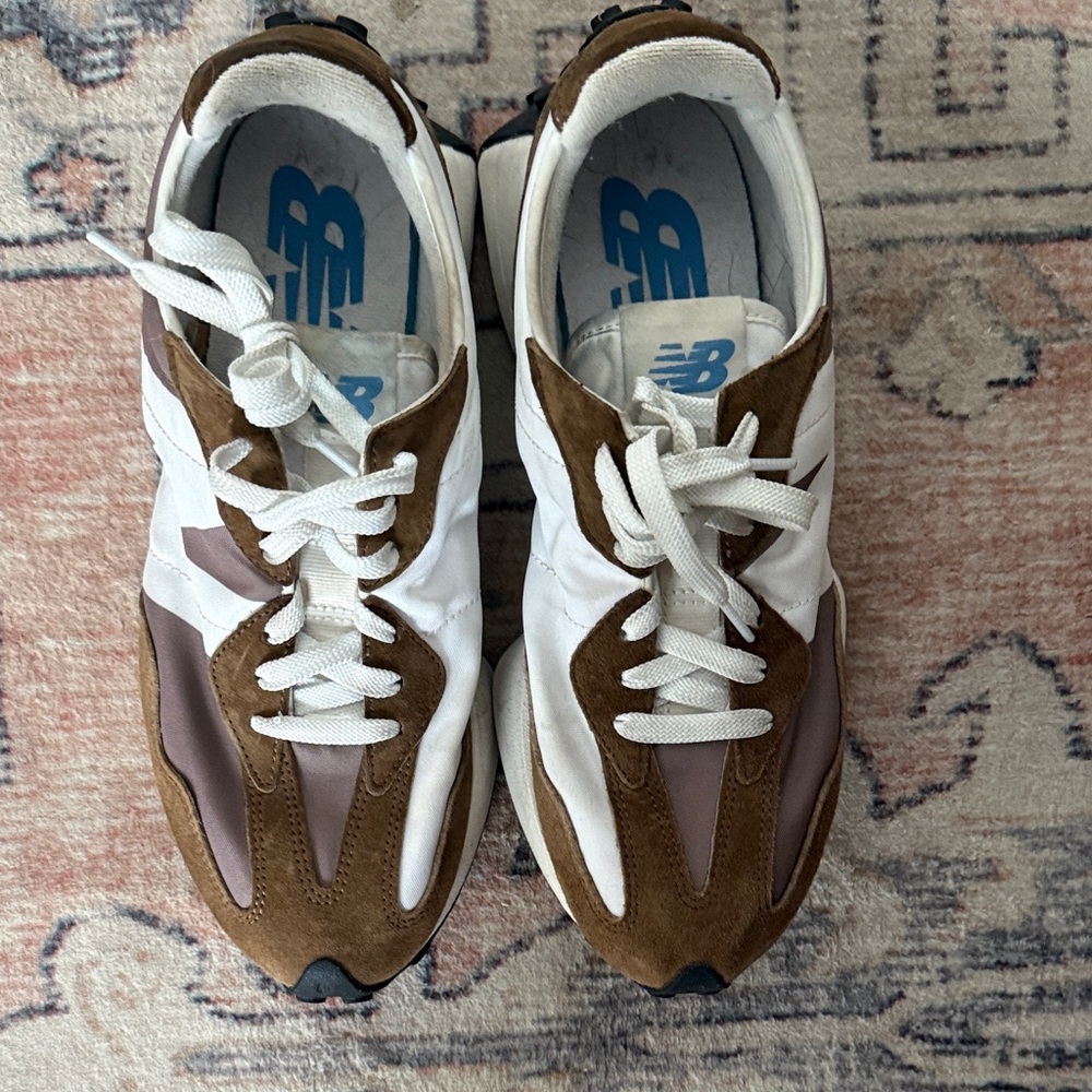New Balance Brown White Retro Runner Sneakers - Picture 3 of 10